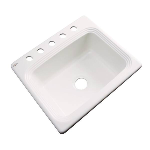 Thermocast Rochester Drop-In Acrylic 25 in. 5-Hole Single Bowl Kitchen Sink in Biscuit