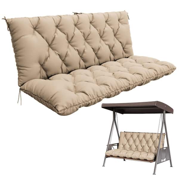 60 in. x 40 in. 2-3 Seater Patio Contoured Replacement Bench Cushion Outdoor Porch Swing Cushion Cushion Sand