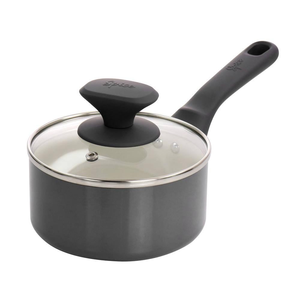Gray 16-Piece Nonstick Ceramic Cookware Set with Enamel Finish