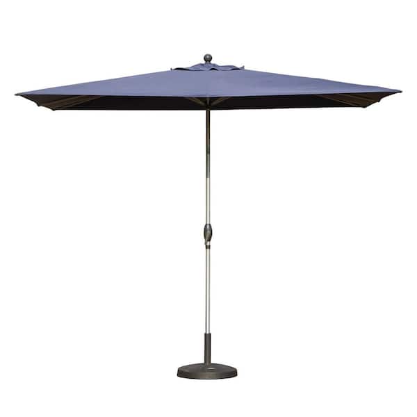10 ft. Steel Market Patio Umbrella in Navy Blue, Rectangle Patio Umbrella with Crank Lift and Tilt Function