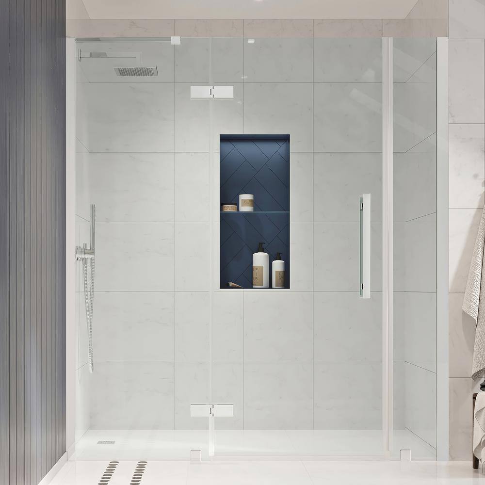 Tampa 60'' W 72'' H Frameless Chrome Shower Kit
