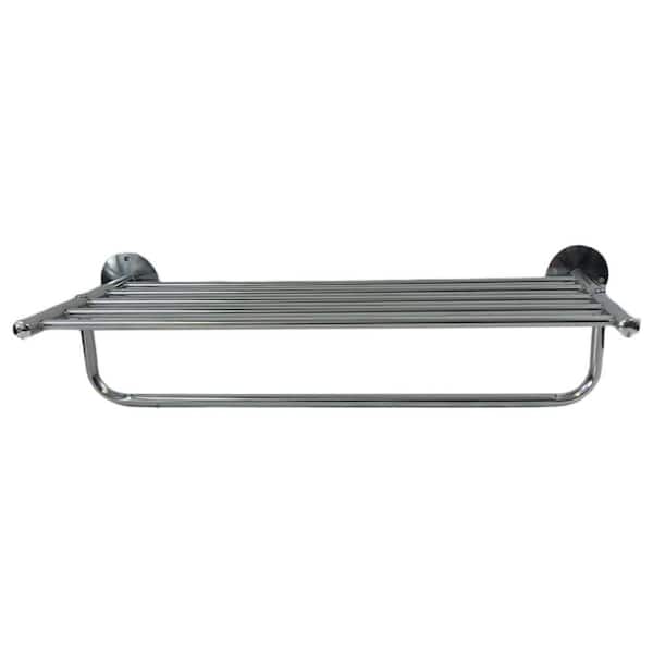 EVIDECO French home goods 19.10 in. L Towel Bar with Wall Mounted Bathroom Self in Chrome