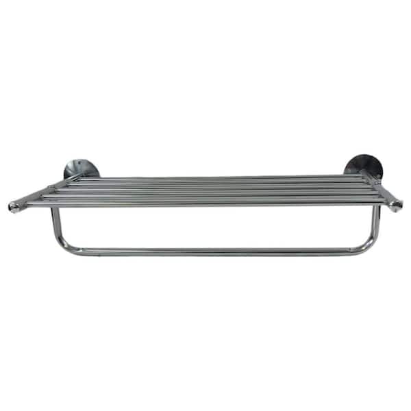 Unbranded 19.10 in. L Towel Bar with Wall Mounted Bathroom Self in Chrome