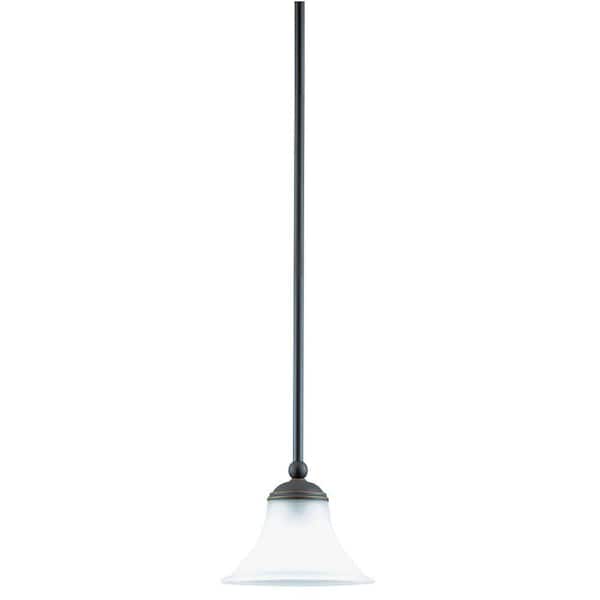 Westinghouse 1-Light Weathered Bronze Interior Mini Pendant with Frosted Glass