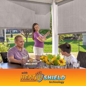 Sandstone Cordless 95% UV Block Fade Resistant Fabric with HeatShield Exterior Roller Shade 72 in. W x 84 in. L
