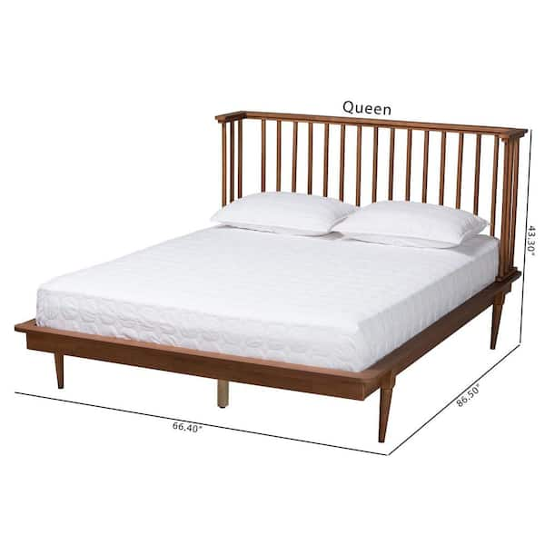 Baxton Studio Flint Brown Wood Frame Queen Platform Bed 236 12782