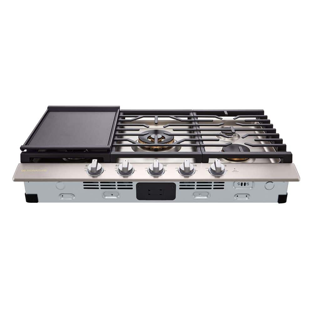 SIGNATURE 36 Gas Cooktop with LED Illuminated Knobs, 5 Sealed Burners, UltraHeat Dual Burner in Stainless Steel