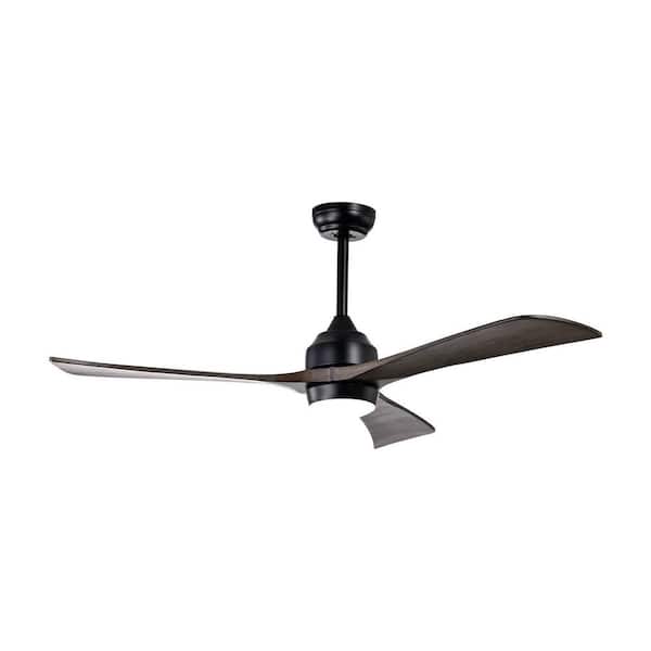 bessten Demeter 52 in. Indoor Black Ceiling Fan with Lights Remote Control and Reversible
