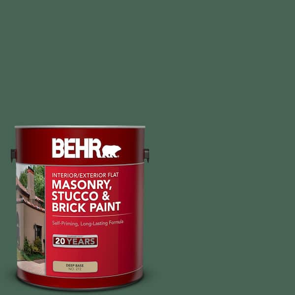 BEHR 1 gal. #PFC-40 Green Flat Interior/Exterior Masonry, Stucco and Brick Paint