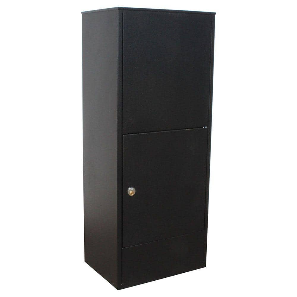 Black Steel Lockable Freestanding Mail and Parcel Box