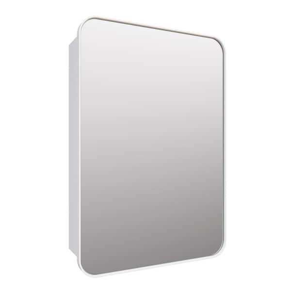 Calla 22 in. W x 32 in. H x 5 in. D Recessed Medicine Cabinet in White with Mirror