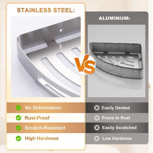 WOWOW 2-Pieces 8.39 in. W x 1.78 in. H x 8.39 in. D Stainless