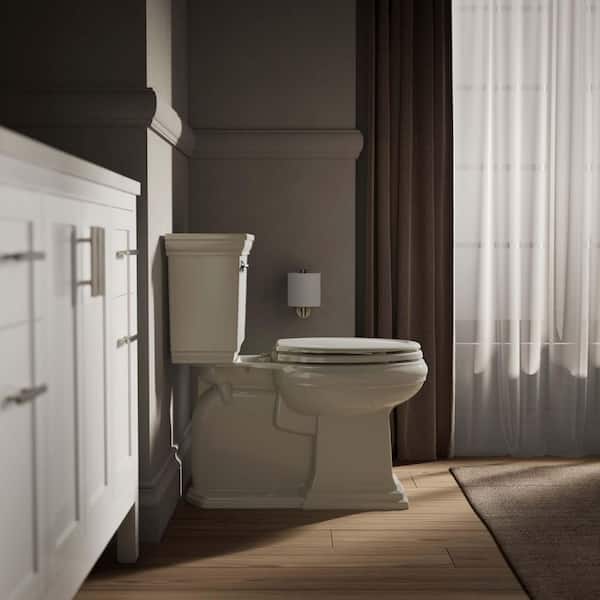 KOHLER Stonewood Elongated Closed-Front Toilet Seat in Almond