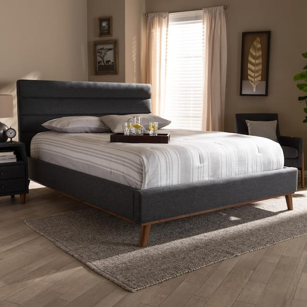 Baxton Studio Erlend Dark Gray Queen Platform Bed 156 9102 HD