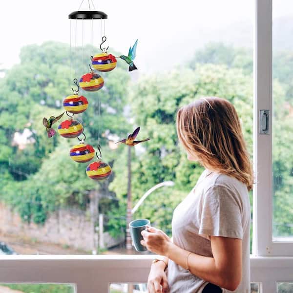 Justincity Rainbow Color Hand-Blown Glass Hummingbird