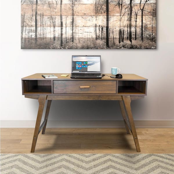  Solid Walnut Narrow Computer Desk - Writing Desk, Farmhouse  Desk