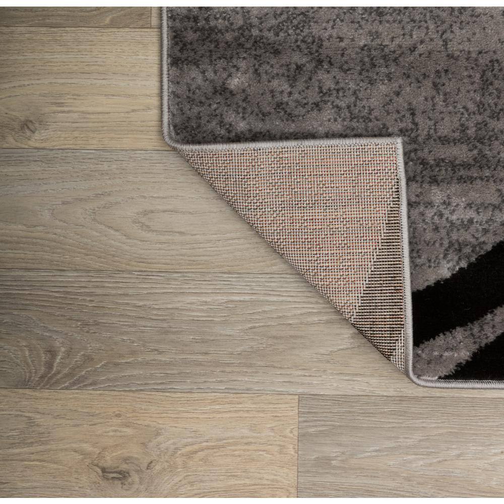Gray Abstract Circles Design Runner Rug 26 in x 120 in