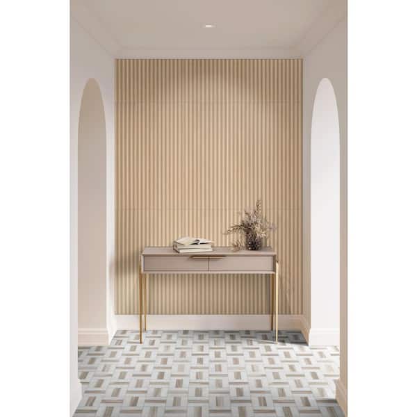 Urban Bamboo Flute Oak Beige 16 in. x 48 in., Matte Ceramic Wall Tile (15.51 sq. ft./Case)