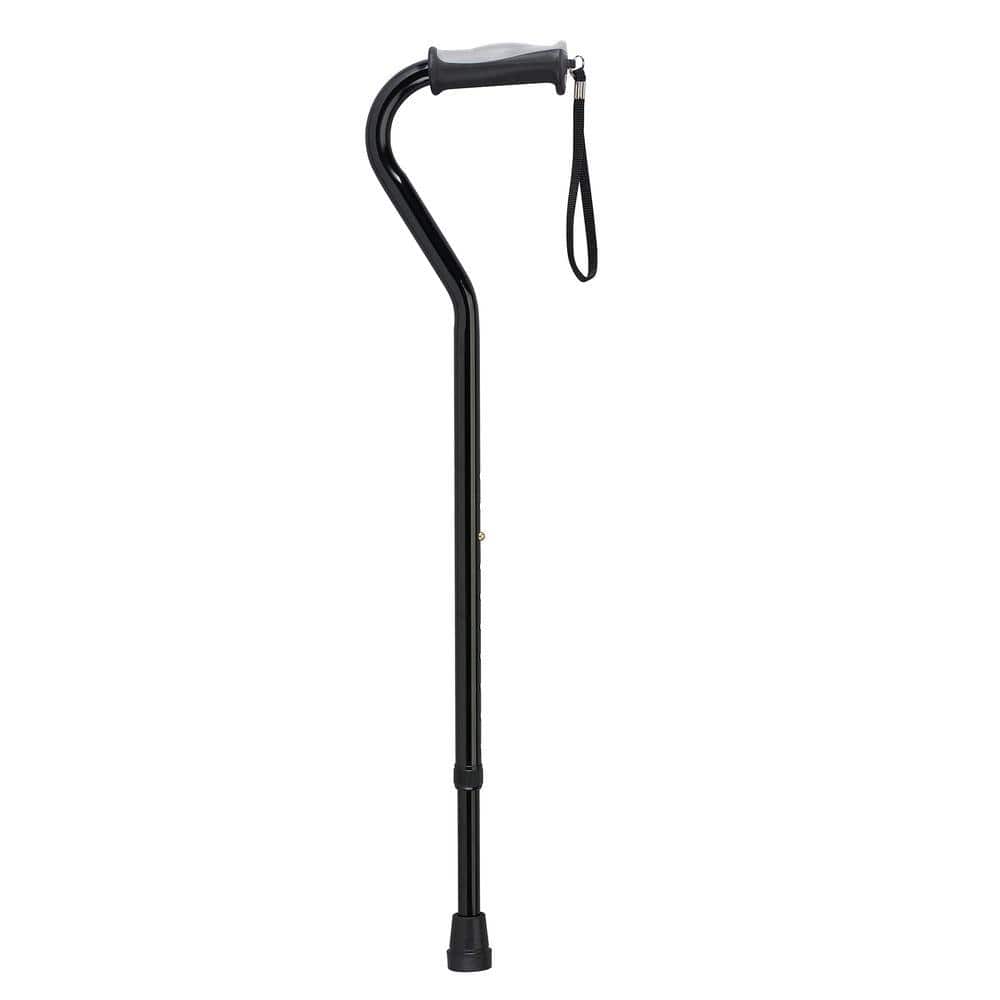 Drive Medical Adjustable Offset Handle Cane with Gel Hand Grip in Black  rtl10372bk - The Home Depot