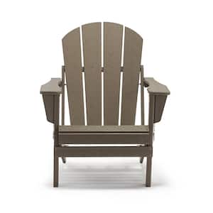 Coffee Folding Plastic Adirondack Chair (Set of 2)