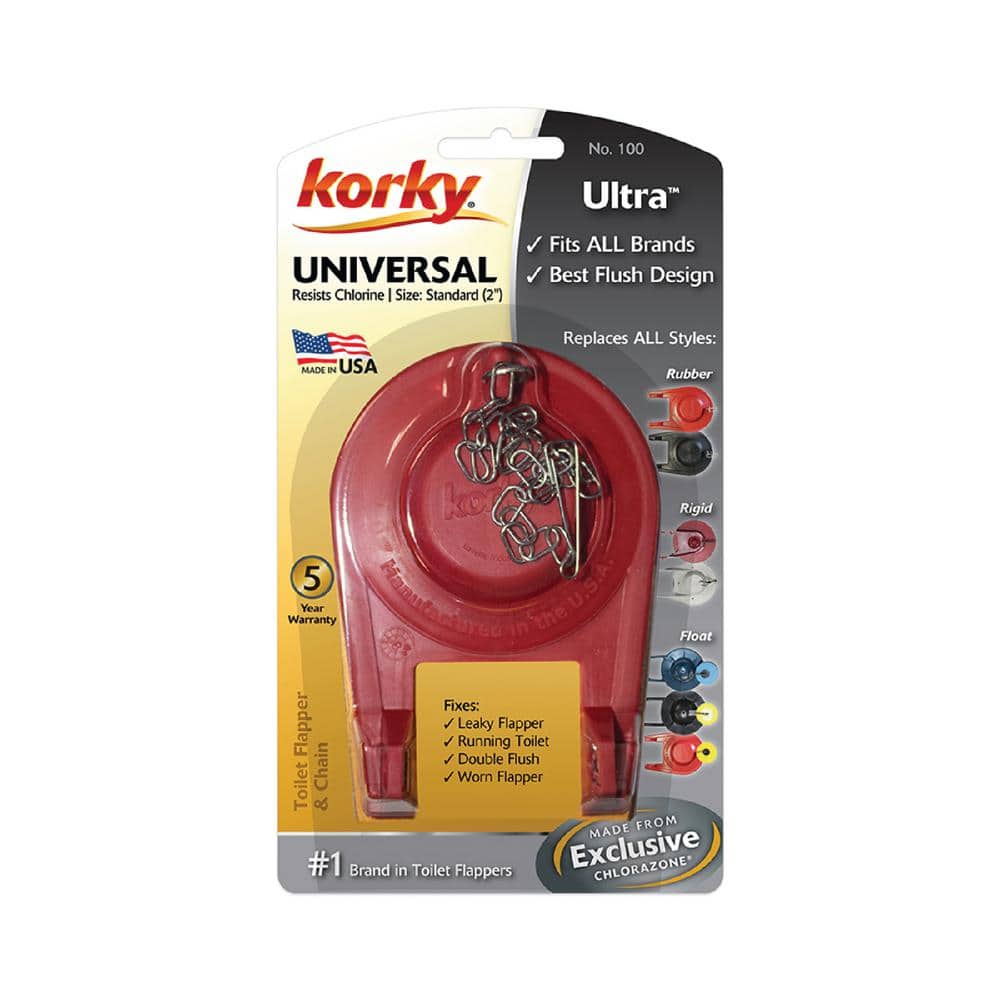 Universal Red Rubber Toilet Flapper with Stainless Steel Chain