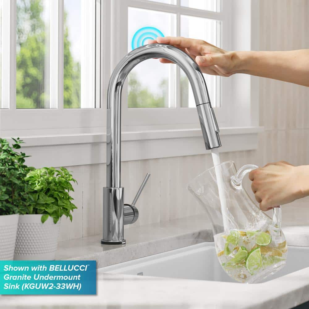 Chrome Touch-Control Single-Handle Pull-Down Kitchen Faucet