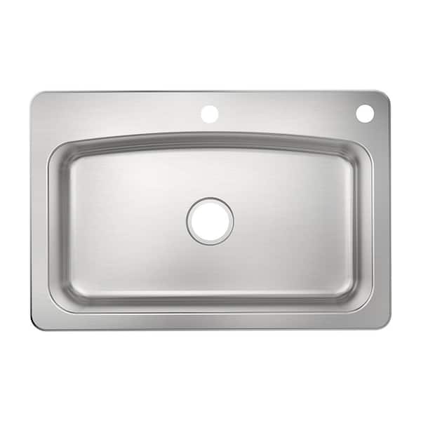 PELHAM & WHITE Belmar 33 in. Drop-in/Undermount Single Bowl 18-Gauge Stainless Steel Kitchen Sink