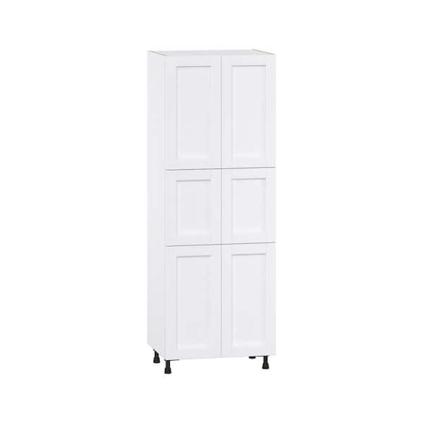 J COLLECTION Mancos Bright White Shaker Assembled Pantry Kitchen Cabinet with 4-Shelves (30 in. W x 84.5 in. H x 24 in. D)