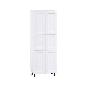 Mancos Glacier White Shaker Assembled Pantry Kitchen Cabinet with 4-Shelves (30 in. W x 84.5 in. H x 24 in. D)