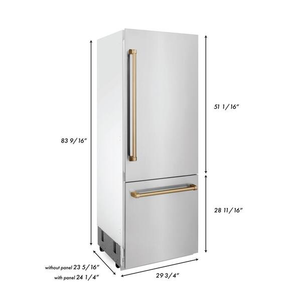 refrigerator 24 depth 30 width