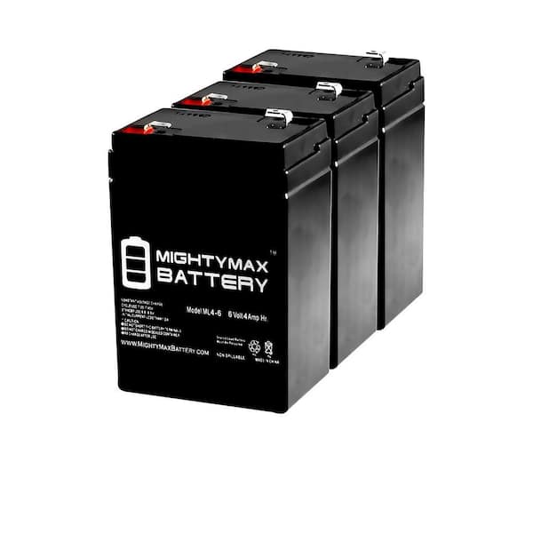 MIGHTY MAX BATTERY 6V 4.5AH SLA Battery Replacement for CooPower CP6-4.0 - 3 Pack
