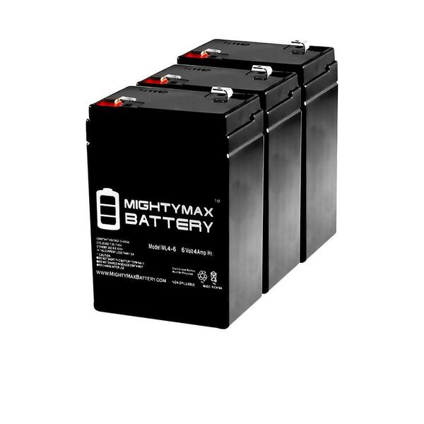 MIGHTY MAX BATTERY 6V 4.5AH SLA Replacement Battery for Dual Lite 0120255 - 3 Pack