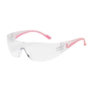 Eva Women's Clear/Pink Anti-Scratch Coating Rimless Safety Glasses with Clear Anti-Fog Lenses