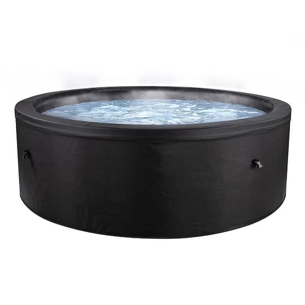 Alba 6 Person Round Foam Spa Hot Tub 110v w/ Exterior Textilene and Eco Foam Wall 100 Aqua-Jets Plug-n-Play Ready