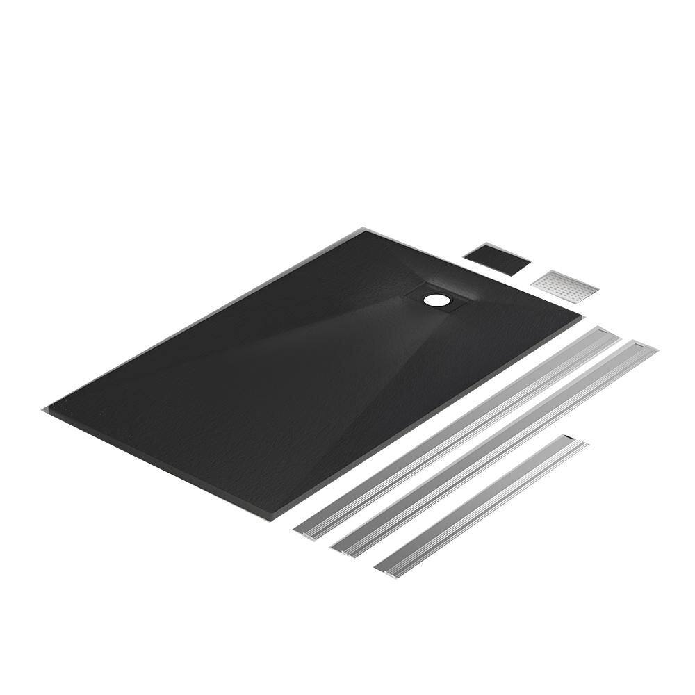 60 in. L x 36 in. W Low Profile Alcove Shower Pan Base with Left/Right Drai