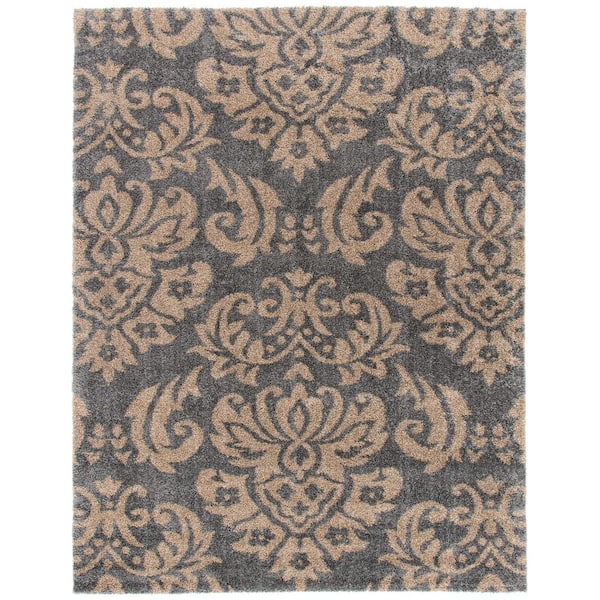 Florida 9 ft. x 12 ft. Gray/Beige Oriental Area Rug