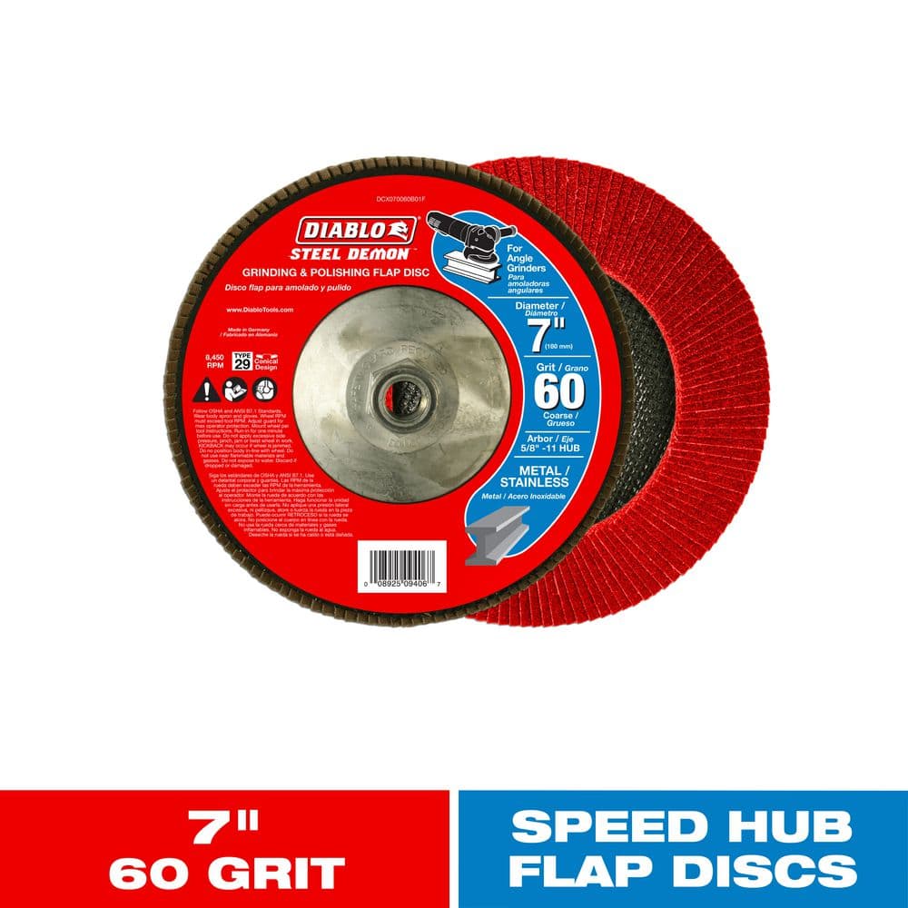 DIABLO 7 in. 60-Grit Steel Demon Grinding and Polishing Flap Disc