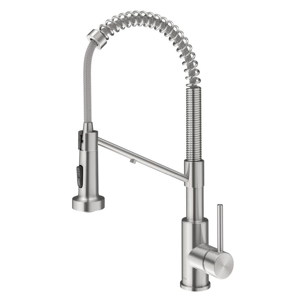 KRAUS Bolden Single-Handle , Pull-Down Sprayer Kitchen Faucet Water Filtration System in Spot Free Stainless Steel