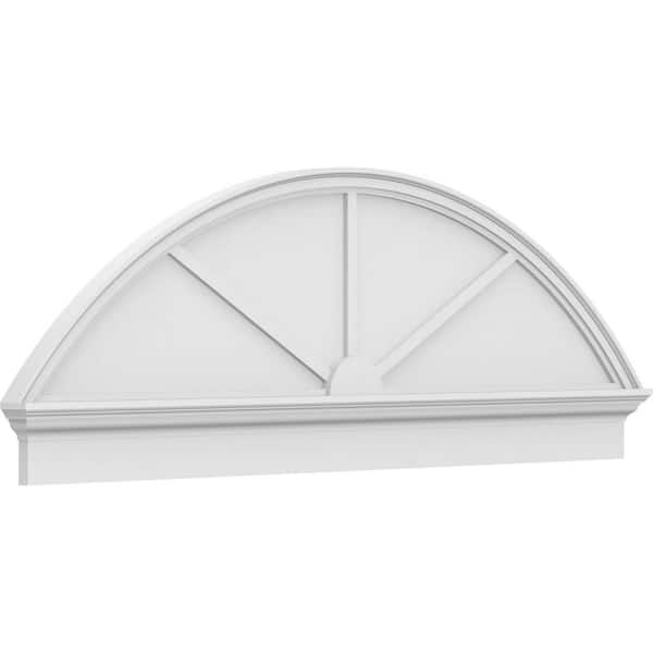 2-3/4 in. x 68 in. x 23-7/8 in. Segment Arch 3-Spoke Architectural Grade PVC Combination Pediment Moulding