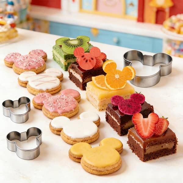 Mouse Cookie Cutter and Sandwich Cutters for Lunchbox, Bento Box, Fruit and Vegetable Cutting for Children (5-Pack)