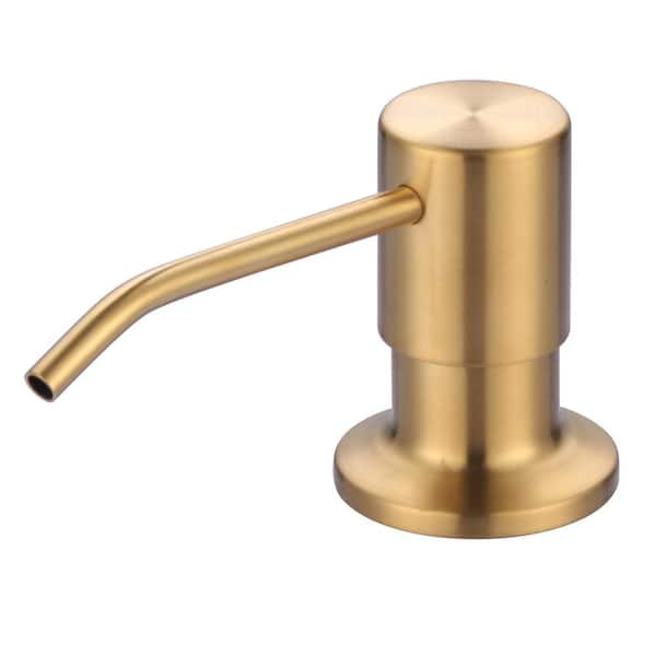 IVIGA Kitchen Sink Mount Lotion Dispenser Top refill Stainless Steel Swivel Soap Dispenser with 17.6 oz. Capacity in Gold