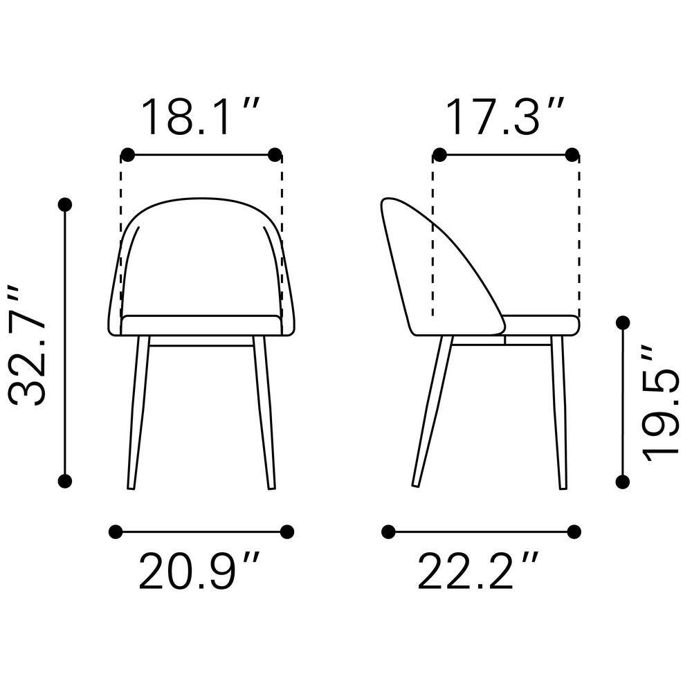 Black Upholstered Metal and Wood Side Chairs, Set of 2
