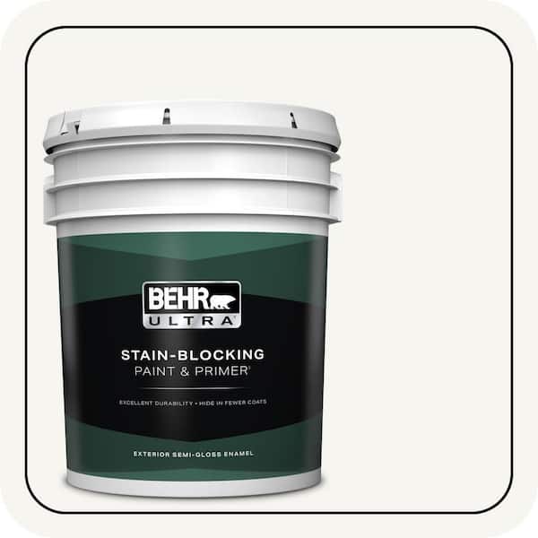 BEHR ULTRA 5 gal. Designer Collection #DC-001 Whipped Cream Semi-Gloss Enamel Exterior Paint & Primer