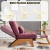 HOMEFUN Modern Red Corduroy Upholstered Lounge Wingback Chair Accent Chair with Adjustable Backrest and Retractable Footrest HFHDSN-1151WR