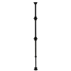 1/2 in. x 1/2 in. x 30-1/4 in. to 38 in. Satin Black Wrought Iron Double Knuckle Adjustable Baluster