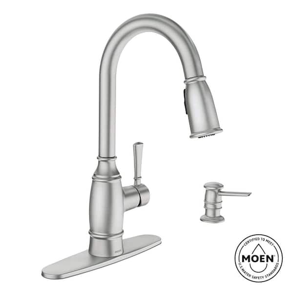 Noell 1-Handle Pull-Down Sprayer Kitchen Faucet with Reflex, Soap Dispenser and Power Clean in Spot Resist Stainless
