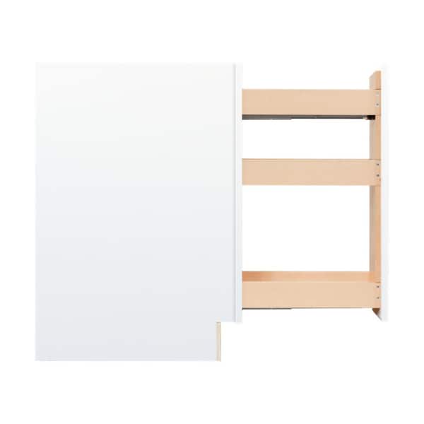 LIFEART CABINETRY Lancaster White Plywood Shaker Stock Assembled Base Spice Rack Kitchen Cabinet 9 in. W x 34.5 in. H x 24 in. D