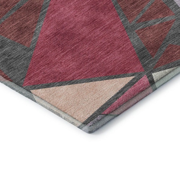 Mayfield Premium Machine Washable Abstract AMF1039 Burgundy 8 ft. x 10 ft. Area Rug