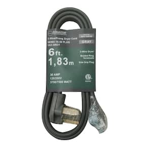 6 ft. 10/4 4-Wire Dryer Cord 14-30 Plug SRDT 30 Amp in Gray