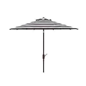 Iris 11 ft. Aluminum Market Tilt Patio Umbrella in Black/White